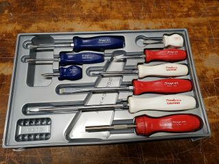 Vintage Snap On 9 Piece Proud To Be An American Hard Handle Screwdriver Set