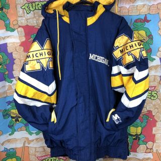 University Of Michigan Vintage Starter Full Zip Jacket Men’s M Big Logo