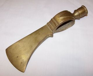 Vintage Cast Brass (bronze?) Hatchet Head Axe Tomahawk Hammer Folk Art