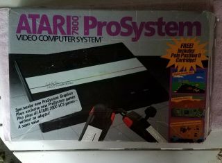 Vintage Atari 7800 Prosystem Video Computer System With 9 Cartridges
