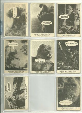1965 DONRUSS KING KONG NON SPORTS TRADING CARDS 52 OF 56 CARDS 3