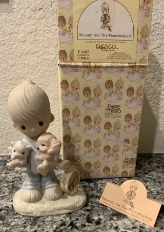 Precious Moments E3107 Blessed Are The Peacemakers W/box Enesco
