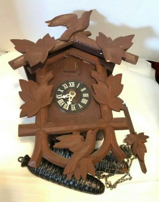 Vintage Black Forest 8 Day Cuckoo Clock Germany Movement