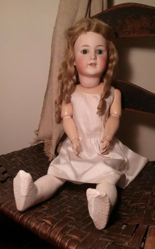 Antique Simon Halbig Doll 550 Bisque Head Germany 23 " Molded/jointed Body Euc
