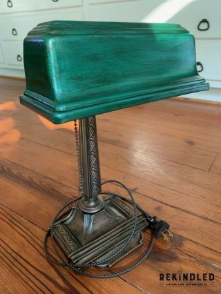 Vintage Antique Eagle™ Brand Bankers Desk Lamp - Restored By Rekindled™