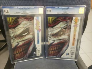 Catwoman 13 & Detective Comics 13 Cgc 9.  8 Joker Covers