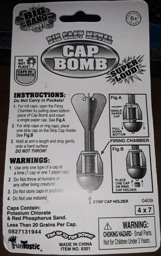 L@@K - DIE CAST METAL CAP BOMB BY FUNTASTIC BIG BANG CAPMATIC - INCLUDES 48 CAPS 2
