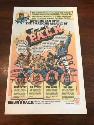 1976 Vintage 6.  5x10 Comic Print Ad For Mattel Big Jim 