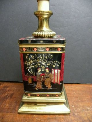 A Vintage Frederick Cooper Tin Tea English Canister Lamp Ca 50 
