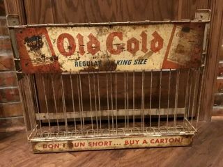 Vintage Old Gold / Kent Cigarettes Metal Display Rack Metal Signs Rare 24”x 19”