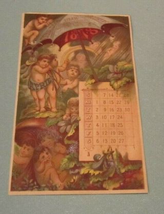 April 1878 Donaldson Brothers Calendar Victorian Trade Card Five Points York