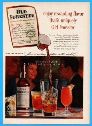 1959 Old Forester Brown Forman Louisville Ky Cocktail Rewarding Flavor Ad