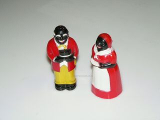 Aunt Jemima And Uncle Mose Salt And Pepper Shakers Old Set F & F Mold Ohio
