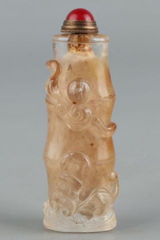 Chinese Exquisite Handmade Crystal Snuff Bottle