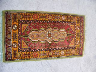 Vintage Rug,  Oriental Handwoven Rug,  Home Decor Small Rug,  61x110cm/2 