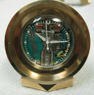 Bulova Accutron 214 Spaceview Brass Desk Mantel Clock Restored