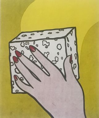 Roy Lichtenstein Vintage Lithograph,  Created In 1971 " Sponge,  1962 " 12 " X 12 "