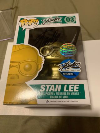 Autographed Gold Stan Lee Funko Pop Signed By Stan Lee Grail (rare)