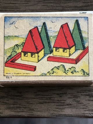 Vintage Juri West German Matchbox Mini Wood Block 1940’s House Yard Set 10/1 2