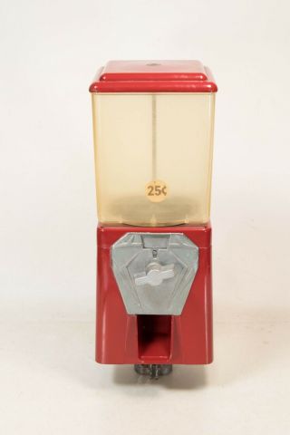 Vintage 25 Cent Quarter Candy Gumball Vending Machine Dispenser No Lock Retro