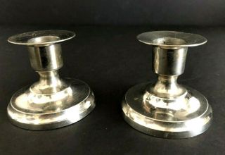 Vintage Set Of 2 Small Metal Taper Candle Holders Made In W.  Germany 2.  25 " Tall