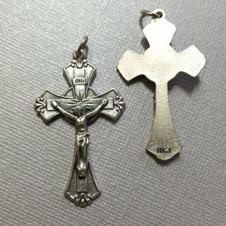 Crucifix Cross Jesus Catholic Religious Pendant Medal Made in Italy Silver Tone 3