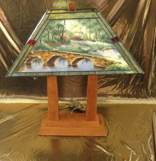 Augusta National/masters Golf 12th Hole Slag/stained Glass Desk Lamp Arts Crafts