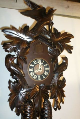 Old Rustic Large German Black Forest Unusual 8 Day Cuckoo Clock