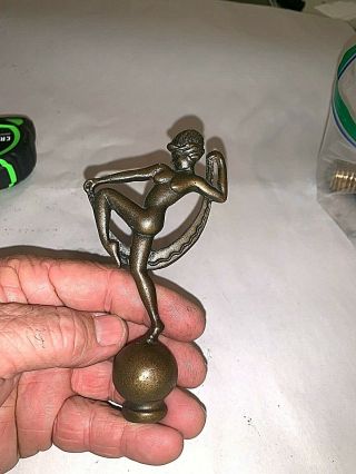 Vintage Bronze Art Deco Nude Figural Lamp Finial