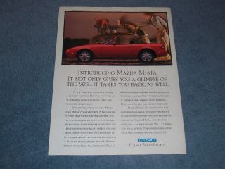 1990 Mazda Miata Mx - 5 Vintage Ad " It Not Only Gives You A Glimpse Of The 90 