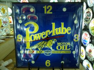 Restored Power - Lube Motor Oil Lighted Pam Advertising Clock Sign Oil & Gas