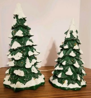 Dept.  56 North Pole Series Lighted Snow Capped Trees 52604 W/box Euc