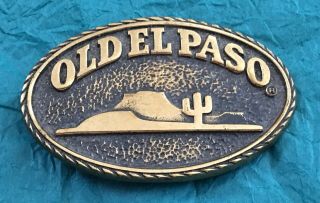 Vintage Rare Bayou Brass Old El Paso Texas Southwest Style Belt Buckle
