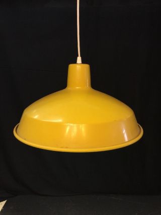 Vintage Metal Mid - Century Modern Hanging Light Atomic Ufo Saucer Industrial