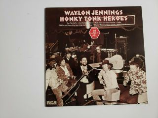 Waylon Jennings Honky Tonk Heroes 1973 Lp - - Promo - Orange Label First Press - Nm