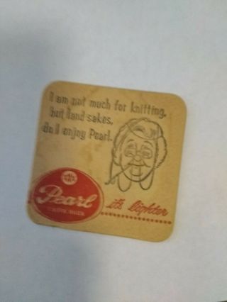 Pearl Lager Beer Cardboard Coaster Vintage Old