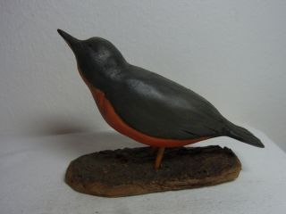 Vintage German Primitive Wood Carved Bird Figurine O
