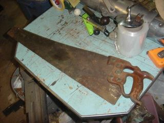 Vintage Disston & Sons Hand Saw Woodworking Decor D - 8 5 1/2 Tpi Thumbhole 26 "