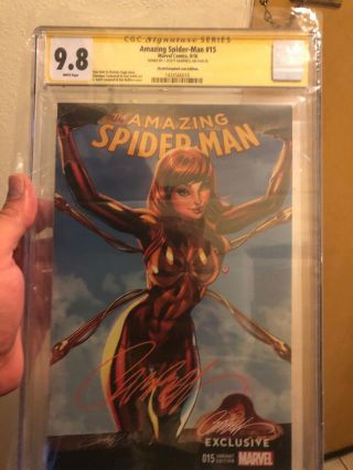 Spider - Man 15 Cgc Ss 9.  8 Signed J.  Scott Campbell Cover Variant