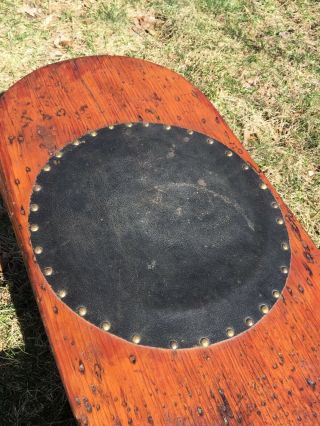 Antique Vintage Cobbler’s Bench,  Leather Seat 3