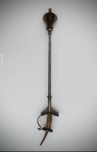Very Rare 17th - 18th C.  Indian Sword Hilted Battle Mace