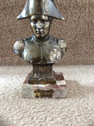 French Bronze Statue Of Napoleon On A Marble Stand