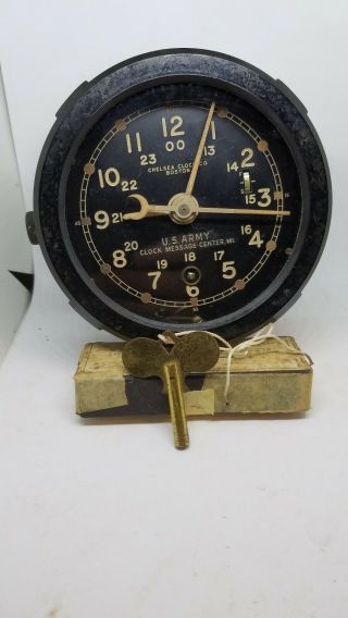 Chelsea U.  S.  Army M1 Message Center Clock 4 1/2 " Dial Ww2,