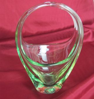 1930s Art Deco Opaline Uranium Crystal Glass Decorative Candy Bowl – Basket