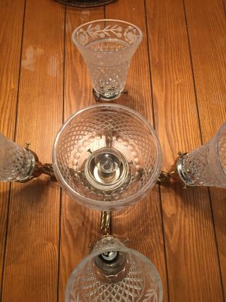 Vintage Casablanca Victorian Ceiling Fan Light Kit 5 Crystal Set