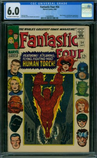 Fantastic Four 54 Cgc 6.  0 - Ow/w Pages