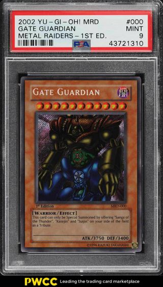 2002 Yu - Gi - Oh Metal Raiders 1st Edition Gate Guardian Mrd - 000 Psa 9 Mt (pwcc)