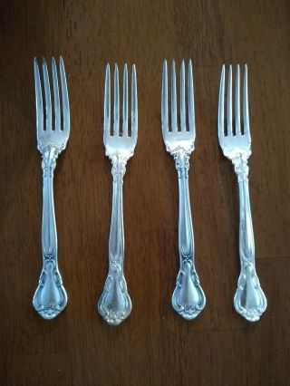 Four 4 Vintage Gorham Sterling Silver Forks Chantilly Pattern