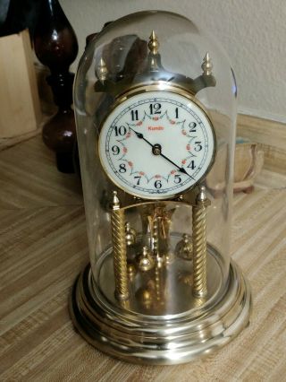 Vintage Brass 400 - Day Kundo Anniversary Clock Germany With Key