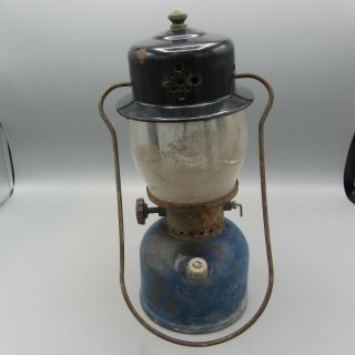 Rare Vintage Coleman Blue Black Lantern / Single Mantle Gas - Model 243a / As - Is
